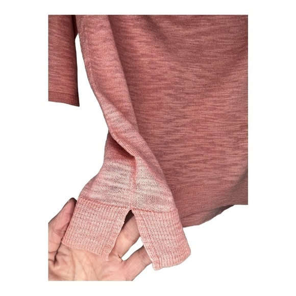 EXPRESS | Pink Ruffle Yolk Cold Shoulder Sweater - Picture 10 of 14